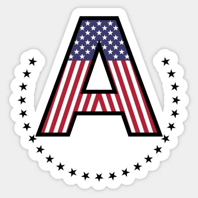 American Flag Vintage Sticker by haikalch26